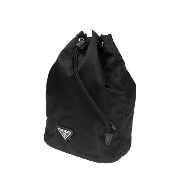 Prada Black (Nero) Vela Tessuto Nylon Drawstring Bucket (Authentic) - New - Picture 2 of 10